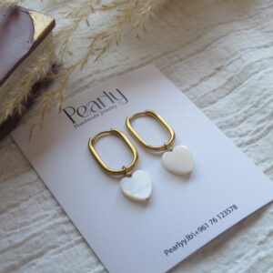 Heart Shell Rectangular Hoops