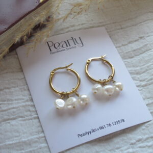 Triple Pearl Hoops