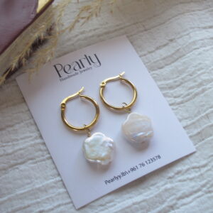 Flower Pearl Hoops
