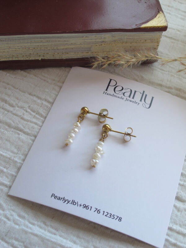Triple Seed Pearl EARRINGS - Image 2