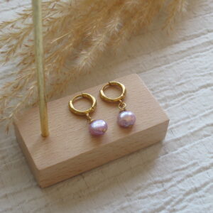 Purple Pearl Hoops  LIMITED EDITION