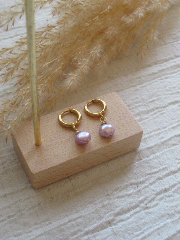 Purple Pearl Hoops  LIMITED EDITION